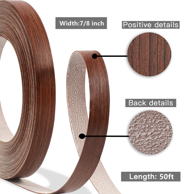 Custom Pre-glued Wood Grain PVC Edge Banding for OEM Furniture Brands Custom Pre-glued Wood Grain PVC Edge Banding for OEM Furniture Brands