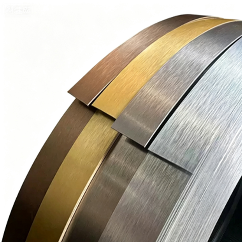 Brushed Aluminum Effect Edge Banding with PET Film for Modern Furniture Design Brushed Aluminum Effect Edge Banding with PET Film for Modern Furniture Design
